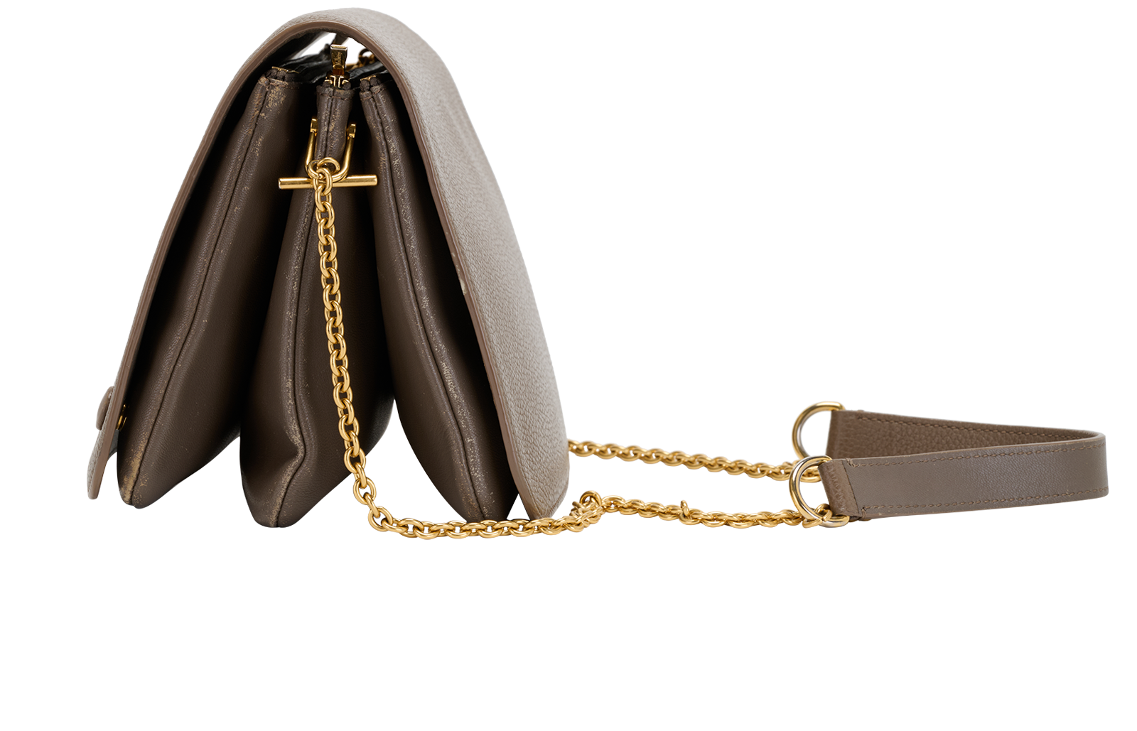 Clifton, &pound;195, Handbags, Taupe, Leather, Bottom view